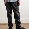 Straight-Leg Full-Grain Leather Trousers - BK Straight-Leg Full-Grain Leather Trousers - BK