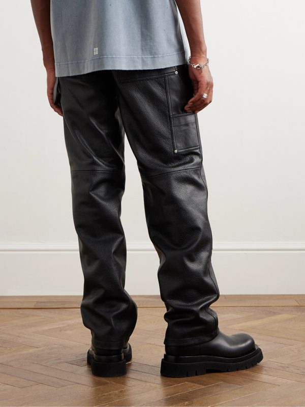 Straight-Leg Full-Grain Leather Trousers - BK Straight-Leg Full-Grain Leather Trousers - BK