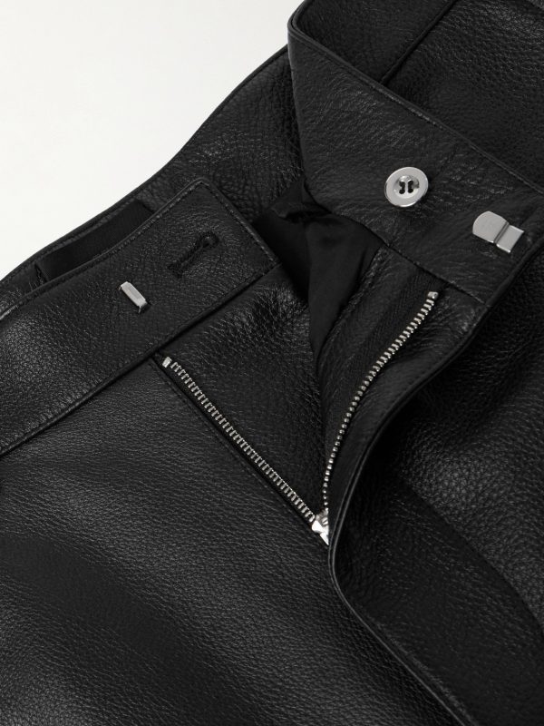 Straight-Leg Full-Grain Leather Trousers - E1 Straight-Leg Full-Grain Leather Trousers - E1