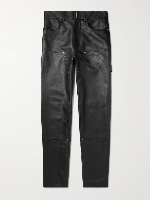Straight-Leg Full-Grain Leather Trousers Straight-Leg Full-Grain Leather Trousers