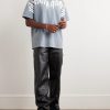 Straight-Leg Full-Grain Leather Trousers - OU Straight-Leg Full-Grain Leather Trousers - OU