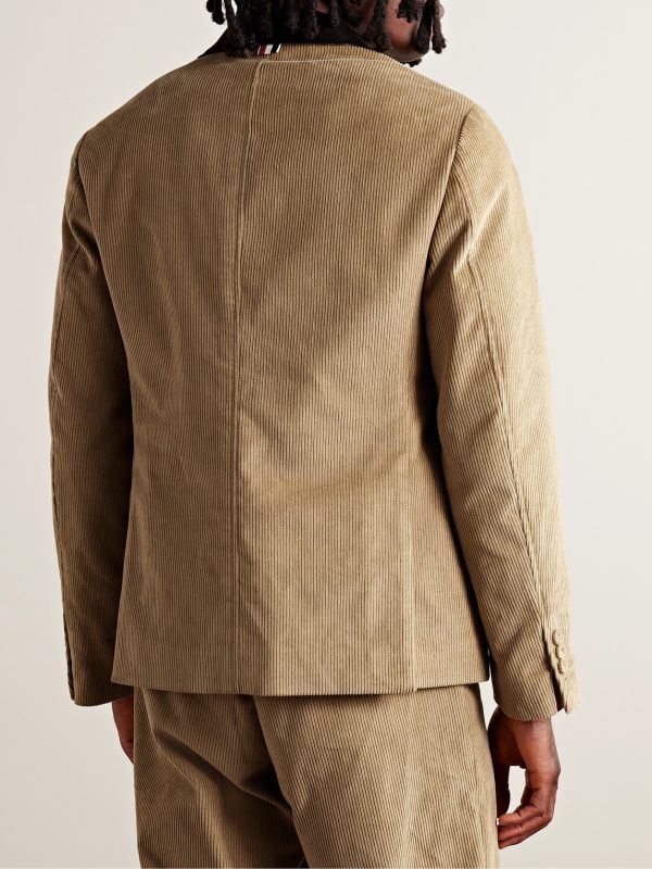 Unstructured Wool-Trimmed Cotton-Corduroy Blazer - BK Unstructured Wool-Trimmed Cotton-Corduroy Blazer - BK