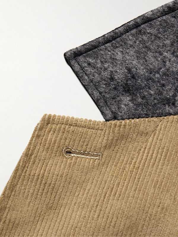Unstructured Wool-Trimmed Cotton-Corduroy Blazer - E1 Unstructured Wool-Trimmed Cotton-Corduroy Blazer - E1