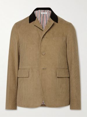 Unstructured Wool-Trimmed Cotton-Corduroy Blazer