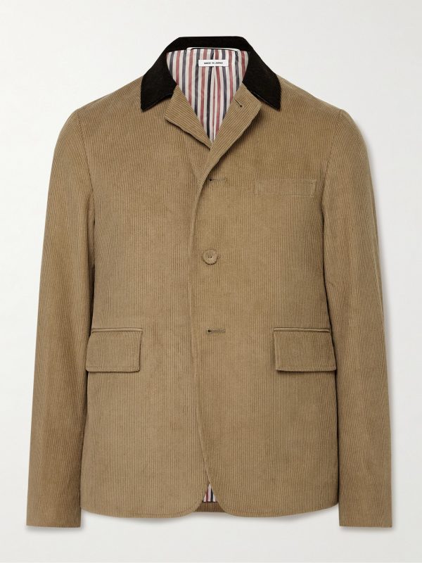 Unstructured Wool-Trimmed Cotton-Corduroy Blazer Unstructured Wool-Trimmed Cotton-Corduroy Blazer