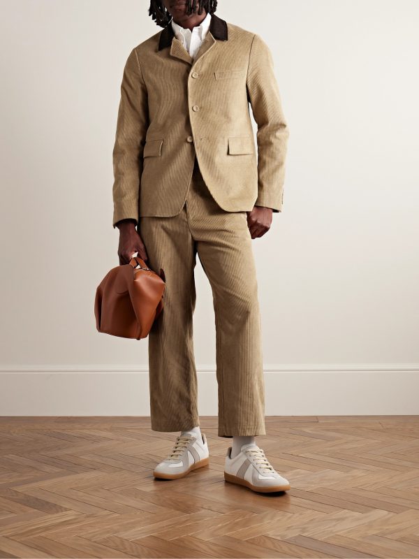 Unstructured Wool-Trimmed Cotton-Corduroy Blazer - OU Unstructured Wool-Trimmed Cotton-Corduroy Blazer - OU