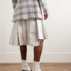 Pleated Linen Skirt - BK Pleated Linen Skirt - BK