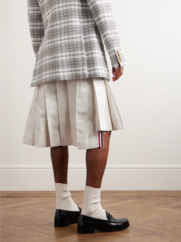 Pleated Linen Skirt - BK Pleated Linen Skirt - BK