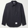 Logo-Appliquéd Striped Wool Overshirt Logo-Appliquéd Striped Wool Overshirt