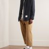 Logo-Appliquéd Striped Wool Overshirt - OU Logo-Appliquéd Striped Wool Overshirt - OU