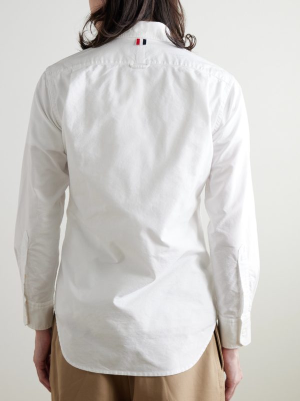 Slim-Fit Button-Down Collar Logo-Appliquéd Cotton Oxford Shirt - BK Slim-Fit Button-Down Collar Logo-Appliquéd Cotton Oxford Shirt - BK