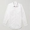 Slim-Fit Button-Down Collar Logo-Appliquéd Cotton Oxford Shirt Slim-Fit Button-Down Collar Logo-Appliquéd Cotton Oxford Shirt