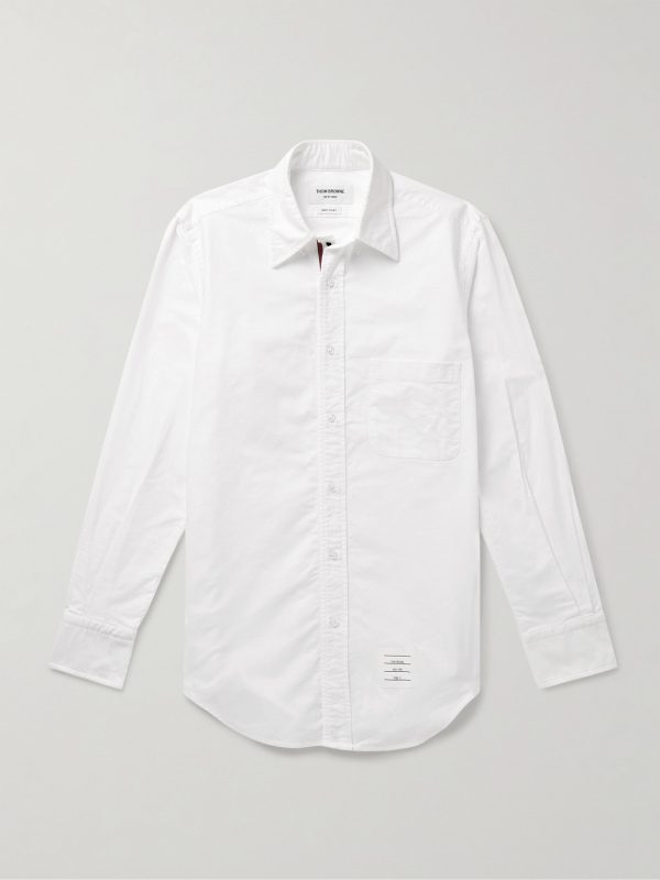 Slim-Fit Button-Down Collar Logo-Appliquéd Cotton Oxford Shirt Slim-Fit Button-Down Collar Logo-Appliquéd Cotton Oxford Shirt