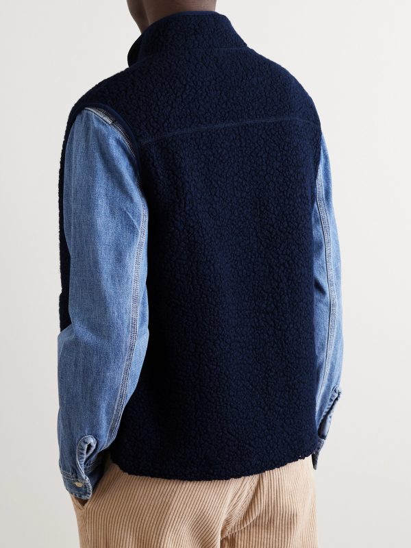 Logo-Embroidered Wool-Blend Fleece Gilet - BK Logo-Embroidered Wool-Blend Fleece Gilet - BK