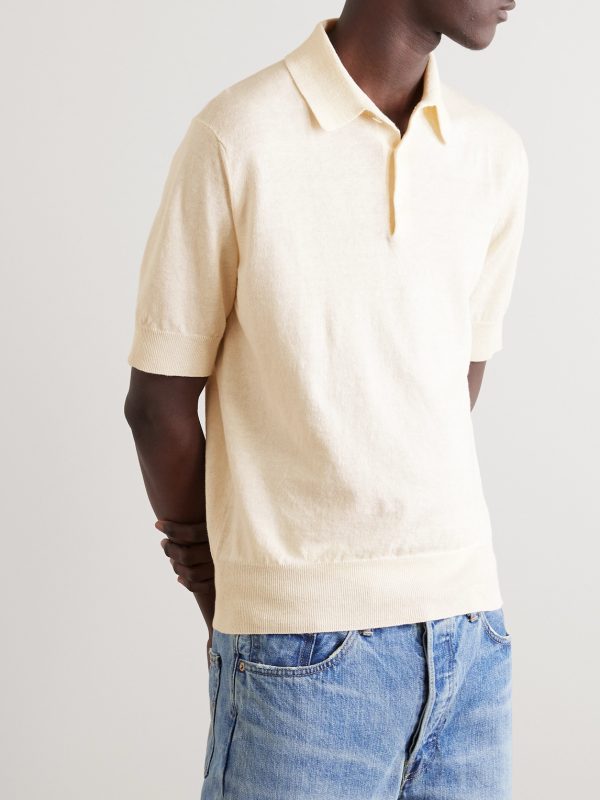 Linen and Cotton-Blend Polo Shirt - FR Linen and Cotton-Blend Polo Shirt - FR