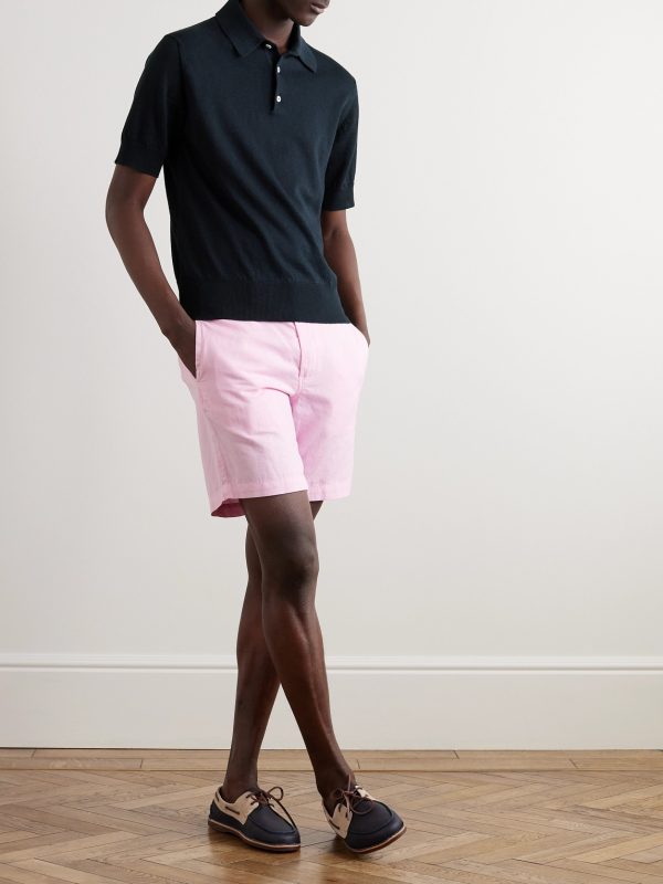 Linen and Cotton-Blend Polo Shirt - OU Linen and Cotton-Blend Polo Shirt - OU
