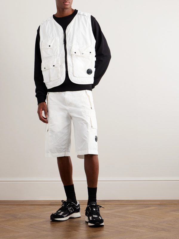 Straight-Leg Logo-Appliquéd Shell Cargo Shorts - OU