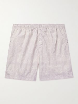 Straight-Leg Mid-Length Bandana-Print Swim Shorts Straight-Leg Mid-Length Bandana-Print Swim Shorts