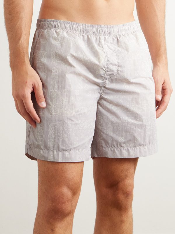 Straight-Leg Mid-Length Bandana-Print Swim Shorts - OU