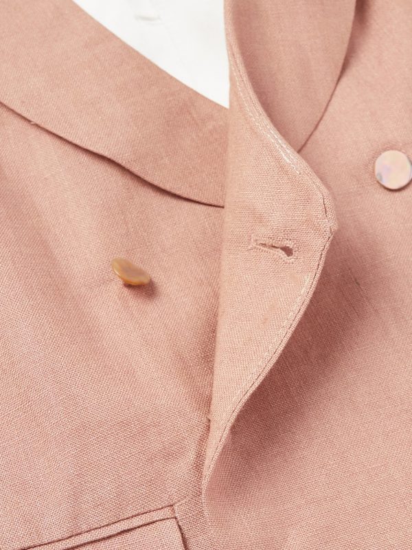 Sidmouth Slim-Fit Shawl-Collar Double-Breasted Linen Waistcoat - CU
