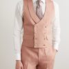 Sidmouth Slim-Fit Shawl-Collar Double-Breasted Linen Waistcoat - FR