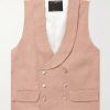 Sidmouth Slim-Fit Shawl-Collar Double-Breasted Linen Waistcoat