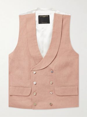 Sidmouth Slim-Fit Shawl-Collar Double-Breasted Linen Waistcoat Sidmouth Slim-Fit Shawl-Collar Double-Breasted Linen Waistcoat