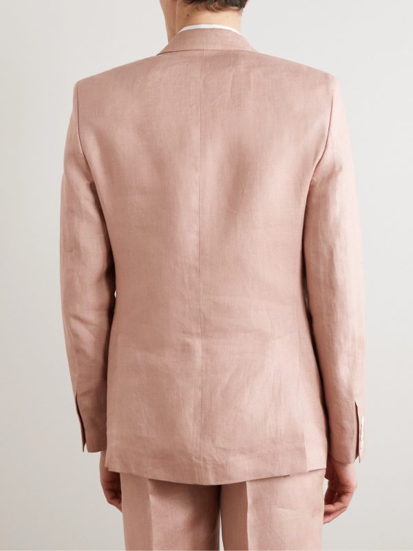 Sidmouth Ebury Slim-Fit Herringbone Linen Suit Jacket - BK