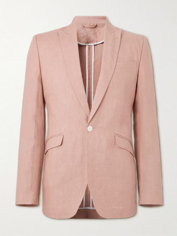 Sidmouth Ebury Slim-Fit Herringbone Linen Suit Jacket