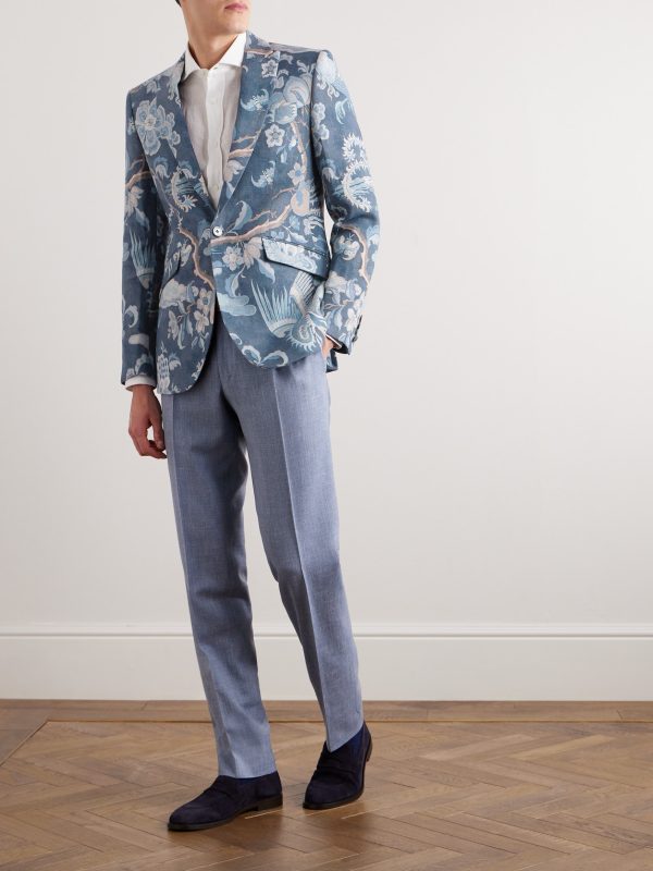 Chifu Newport Printed Linen Blazer - OU