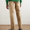 Straight-Leg Pleated Cotton-Canvas Trousers - BK Straight-Leg Pleated Cotton-Canvas Trousers - BK