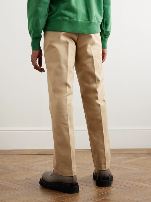 Straight-Leg Pleated Cotton-Canvas Trousers - BK Straight-Leg Pleated Cotton-Canvas Trousers - BK