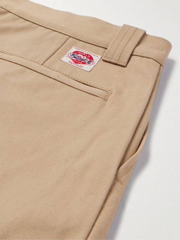 Straight-Leg Pleated Cotton-Canvas Trousers - CU Straight-Leg Pleated Cotton-Canvas Trousers - CU