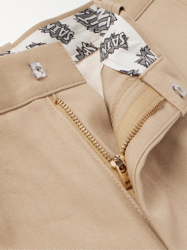 Straight-Leg Pleated Cotton-Canvas Trousers - E1 Straight-Leg Pleated Cotton-Canvas Trousers - E1