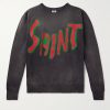 Distressed Logo-Print Cotton-Jersey Sweatshirt Distressed Logo-Print Cotton-Jersey Sweatshirt