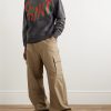 Distressed Logo-Print Cotton-Jersey Sweatshirt - OU Distressed Logo-Print Cotton-Jersey Sweatshirt - OU
