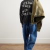 Logo-Print Distressed Cotton-Jersey Sweatshirt - OU Logo-Print Distressed Cotton-Jersey Sweatshirt - OU