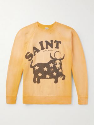 Distressed Printed Cotton-Jersey Sweatshirt Distressed Printed Cotton-Jersey Sweatshirt