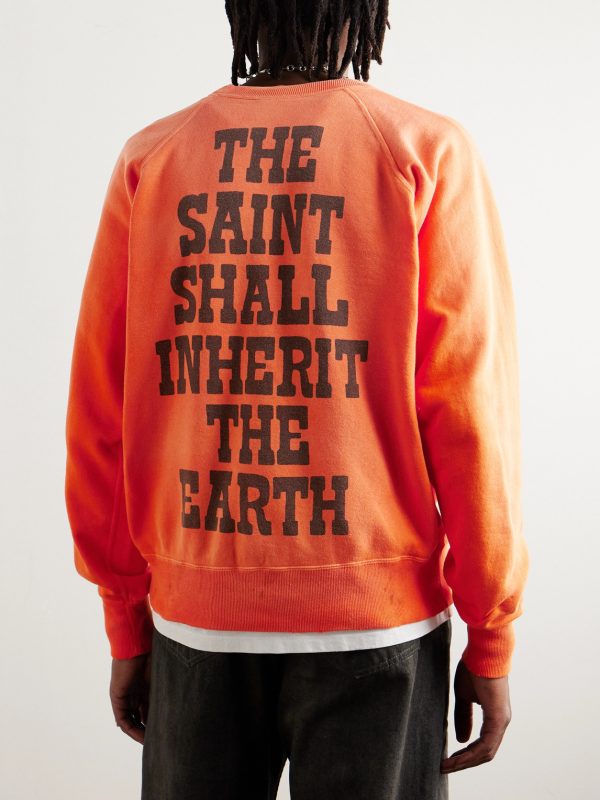 Michael Distressed Printed Cotton-Jersey Sweatshirt - BK Michael Distressed Printed Cotton-Jersey Sweatshirt - BK