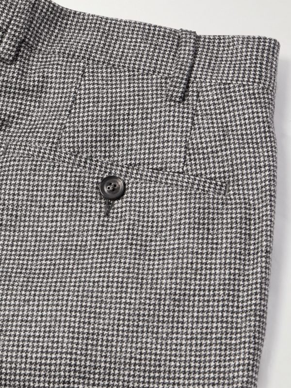 Slim-Fit Straight-Leg Houndstooth Wool and Cashmere-Blend Suit Trousers - CU