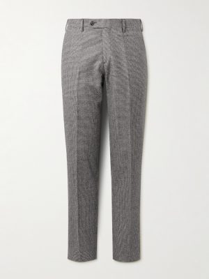 Slim-Fit Straight-Leg Houndstooth Wool and Cashmere-Blend Suit Trousers Slim-Fit Straight-Leg Houndstooth Wool and Cashmere-Blend Suit Trousers
