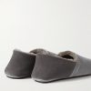 Babouche Shearling-Lined Suede Slippers - BK Babouche Shearling-Lined Suede Slippers - BK