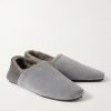 Babouche Shearling-Lined Suede Slippers - FR Babouche Shearling-Lined Suede Slippers - FR