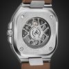 BR 05 Skeleton Gold Automatic 40mm Stainless Steel and Rubber Watch, Ref. No. BR05A-CH-SKST/SRB - BK