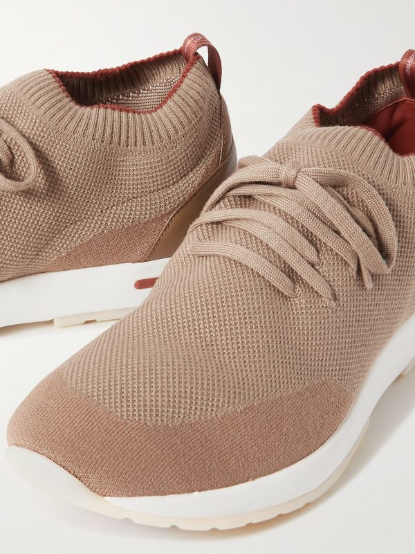 360 Flexy Leather-Trimmed Knitted Wish® Wool Sneakers - CU