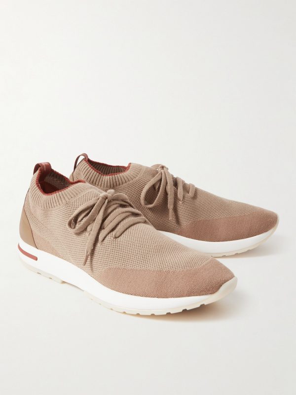 360 Flexy Leather-Trimmed Knitted Wish® Wool Sneakers - FR