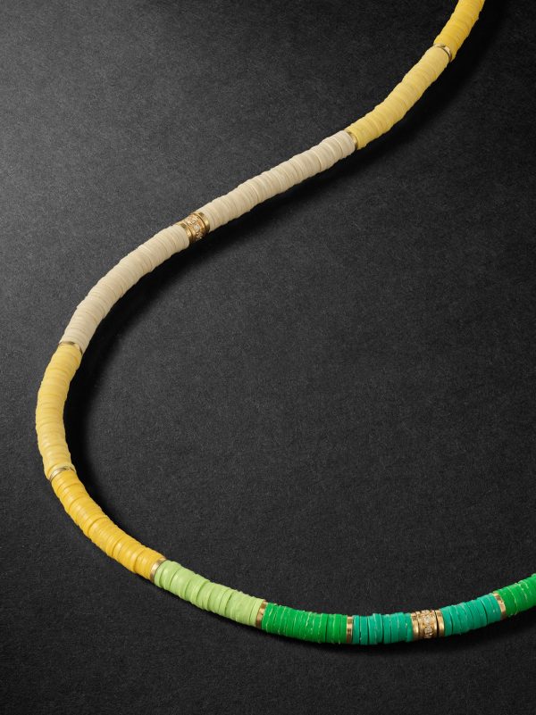 Mini Rizon 18-Karat Gold, Diamond and Beaded Necklace - CU Mini Rizon 18-Karat Gold, Diamond and Beaded Necklace - CU