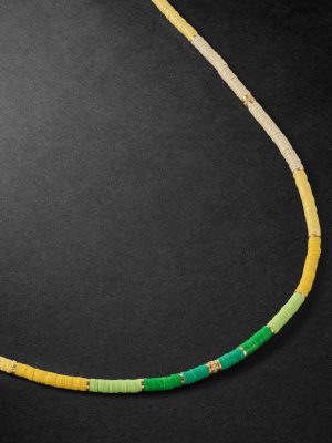 Mini Rizon 18-Karat Gold, Diamond and Beaded Necklace Mini Rizon 18-Karat Gold, Diamond and Beaded Necklace