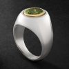 Solitaire Sterling Silver, 18-Karat Gold and Tourmaline Ring Solitaire Sterling Silver, 18-Karat Gold and Tourmaline Ring