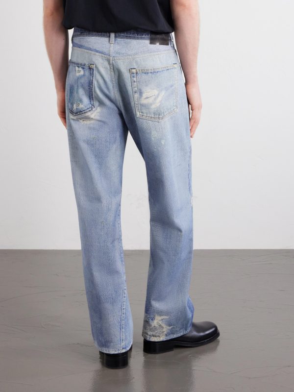 Third Cut Straight-Leg Printed Jeans - BK